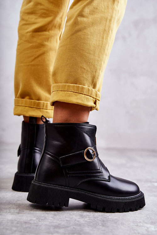 Kožené izolované topánky pre posúvač čiernej veriny