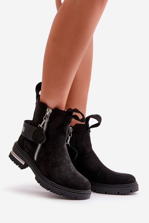 Ženské izolované topánky s čiernym zipsom Calvaro