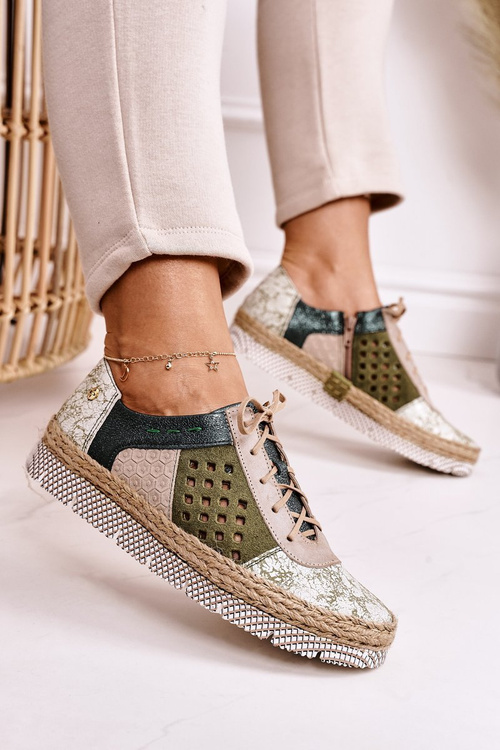 Women's Polobotky Kožené Maciejka Zelené 03339-09