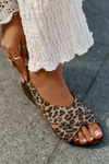 Dámske kožené sandále leopardie hnedé Zazoo 40407