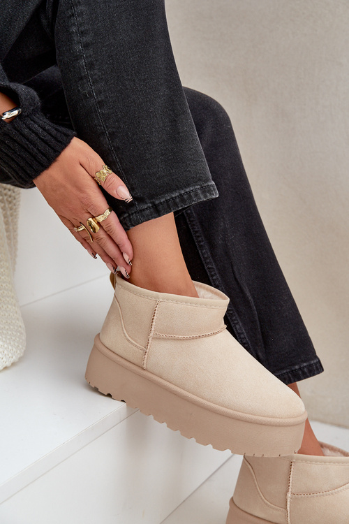 Dámské Sněhové Boty Na Platformě Světle Béžové Ninala