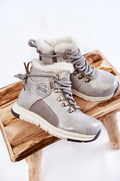 Izolované topánky pre deti pre veľkú hviezdu KK374178 Silver Zip