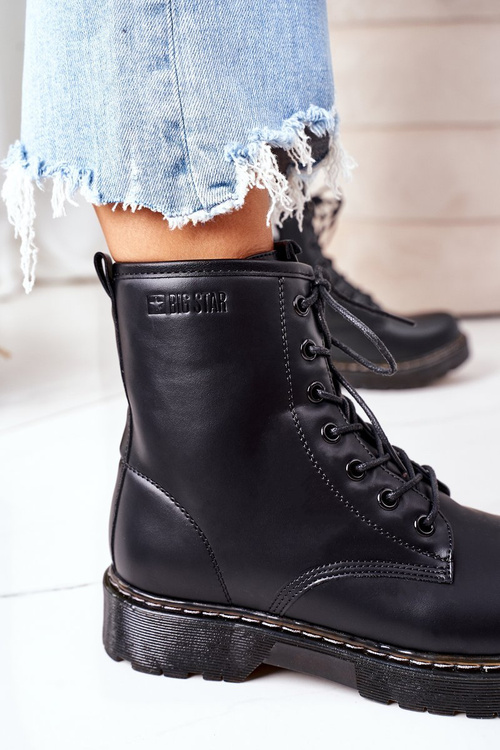 Teplé Kotníkové Boty Workery Big Star II274105 Černé