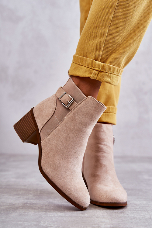 Semišové topánky na stĺpikových béžových Vannes