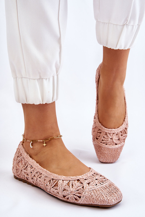 Otvorené módne baleríny Thiago Pink