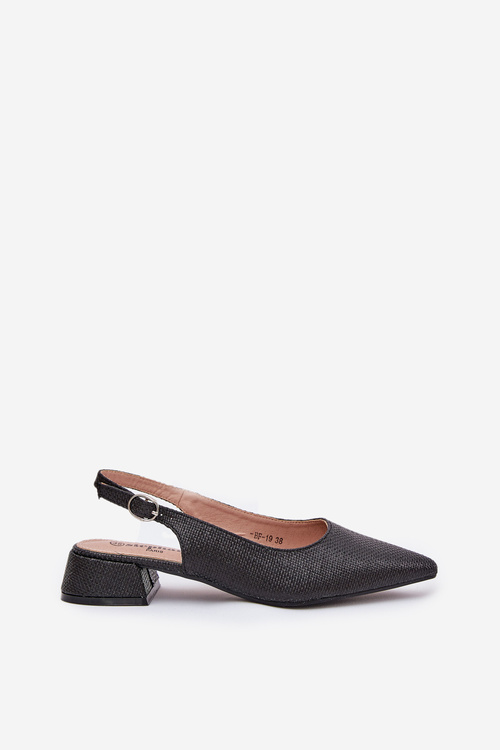 Pletené Dámské Sandály Na Jemném Podpatku Černé Jorela