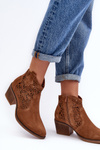 Suede Openwork Boots D&A SN622-21 Camel