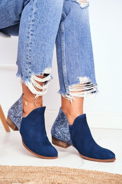 Dámské Kožené Boty Maciejka Tmavě modré 04091-47