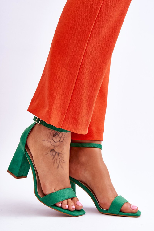 Dámské Sandály Na Stabilním Podpatku Zelené Lavissa