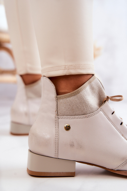 Dámske kožené topánky Maciejka Light Bege 04744-22
