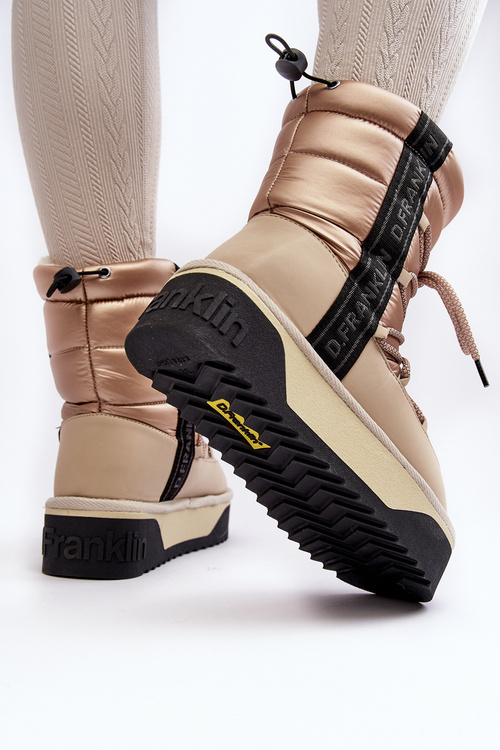 Dámské sněhové boty s tlustou podrážkou veganské DFranklin DFSH371006 Bežové