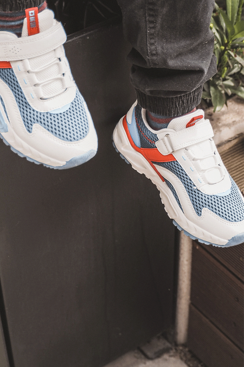 Dětská sportovní obuv se suchým zipem Big Star JJ374259 Bílá a tmavě modrá