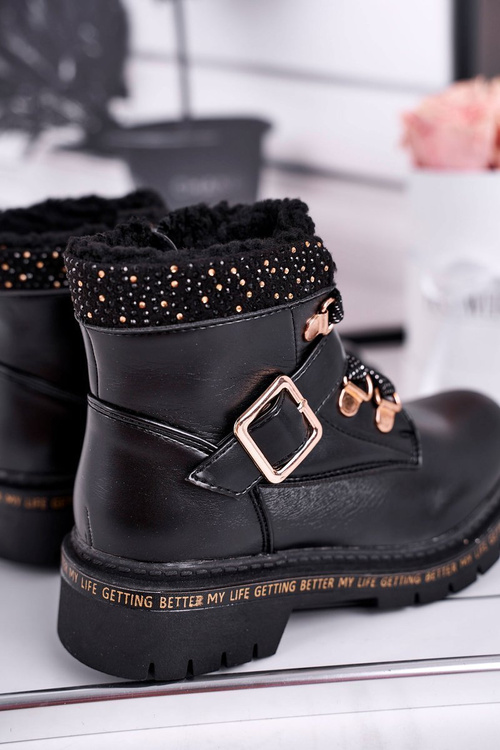 Dětské boty zateplené černé Rhythm