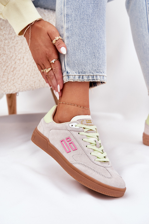 Semišové Športové Topánky Tenisky Dámske D.Franklin Ztlmená Biela DFSH387005