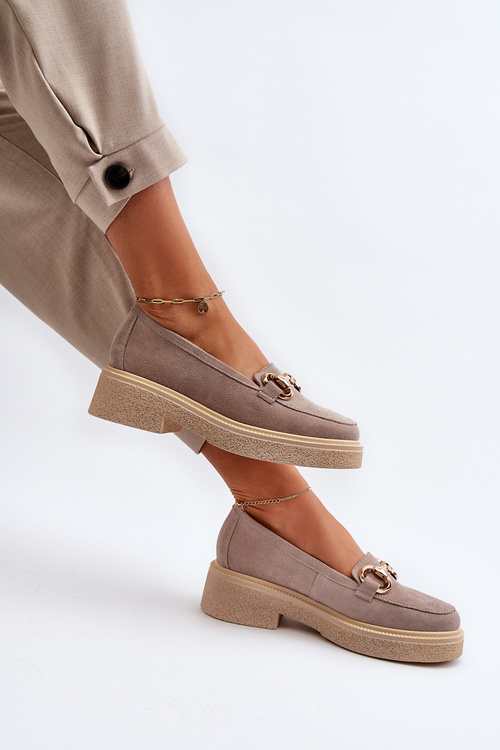 Zazoo 3429 Zamszové Dámske Mokasíny S Ozdobou Hnedé