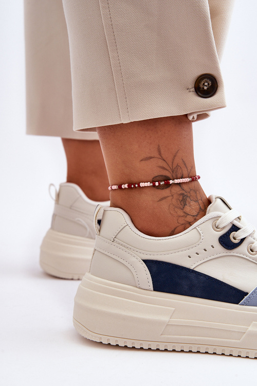 Dámské sportovní boty na masivní platformě bílo-modré Gemma