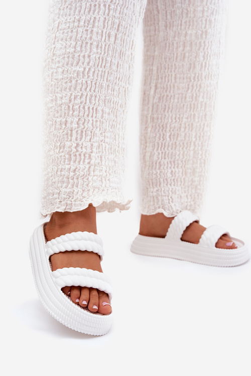 Pěnové Lehké Dámské Sandały Na Platformě S.Barski ZK51-001 Bílé