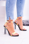 Lu Boo Black Sandals Transparent Mirage stojan