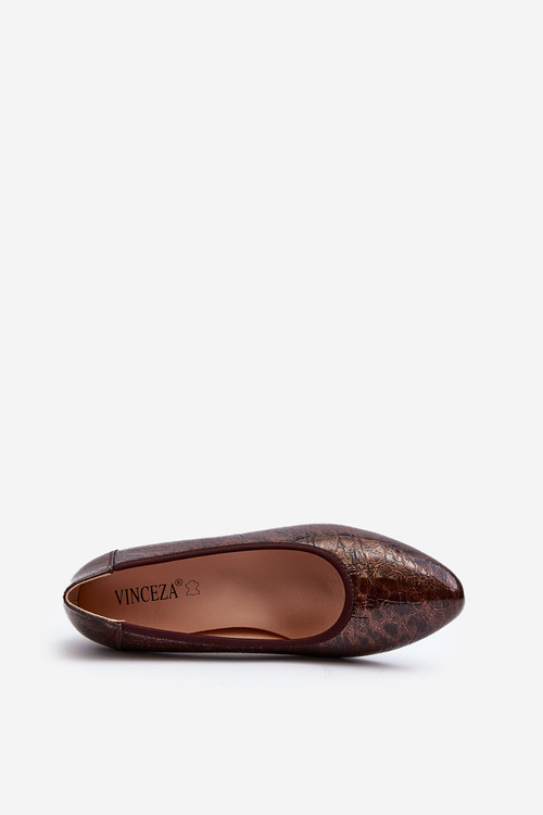 Hnedé lakové topánky s tlačou Cynania