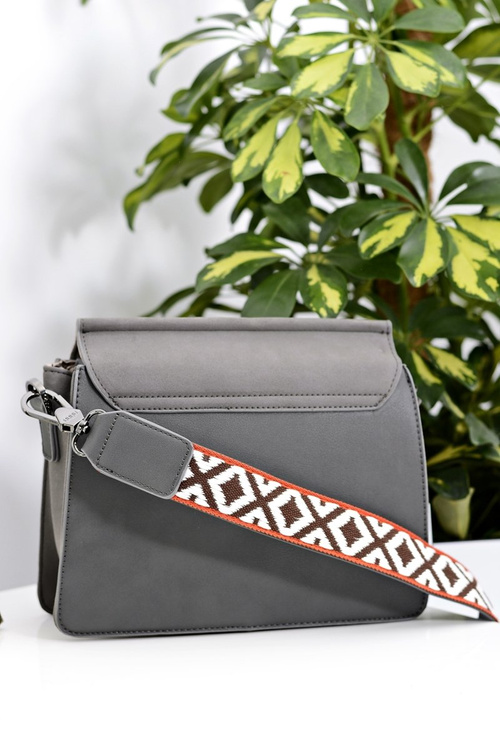 Dámska šedá kabelka so zirkónmi