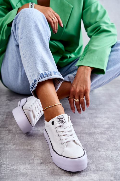 Dámske materiálne tenisky Veľká hviezda KK274037 biela