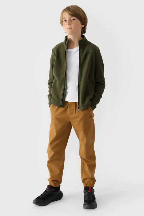 Chlapčenský Fleece S Golierom 4F Khaki 4FJWMM00TFLEM245-36S