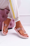 Ženské flip -flops flip -flops priehľadný ružový rám rámu