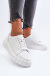 Biela dámska kožená teniska na platforme Eselmarie