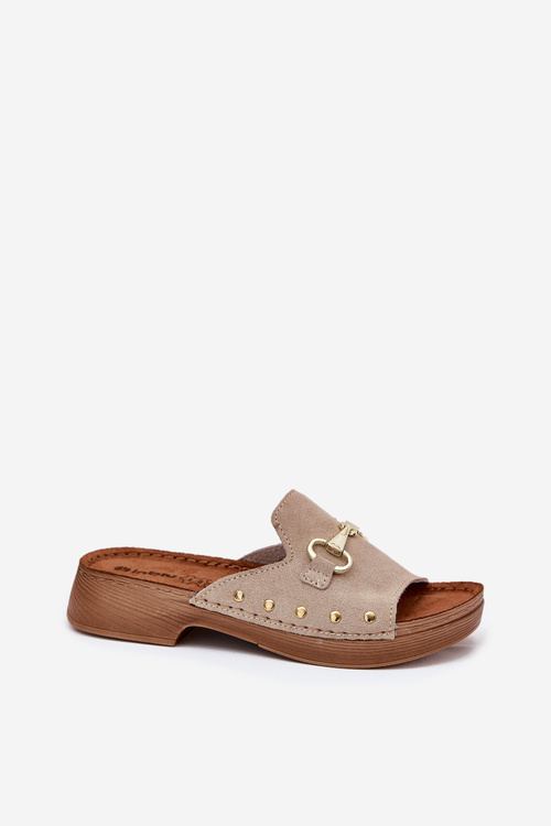 Dámske Semišové Šľapky Béžové Inblu TF0002KU