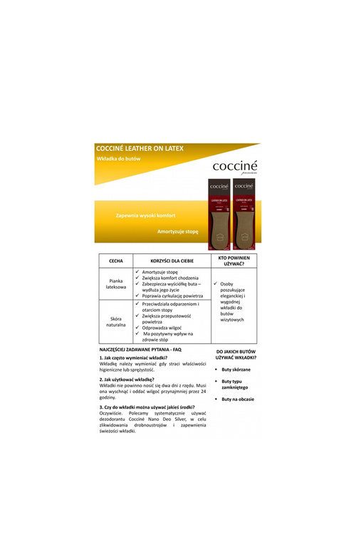 Coccine Leather Insoles On Latex Foam