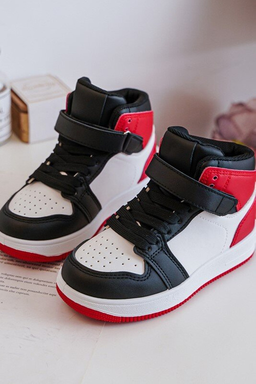 Dětské vysoké sportovní boty bílo-červené Teredite