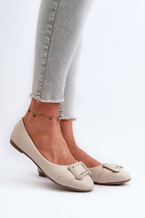 Baleríny S Páskom A Ozdobou Z Ekokože Svetlo Bežové Cadwenla