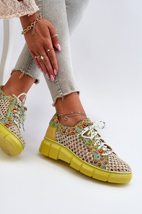 Dámske kožené poltopánky Maciejka 05850-09 Limetkové