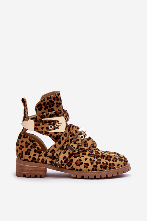 Lu Boo Suede topánky s rezačkou Leopard Leopard Cutter