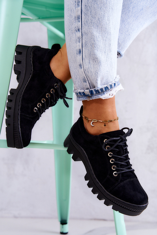 Ženský semiš zviazaný čierny Mayson