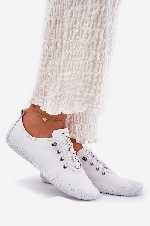 Kožené Polobotky Dámske Artiker 54C0838 Biele