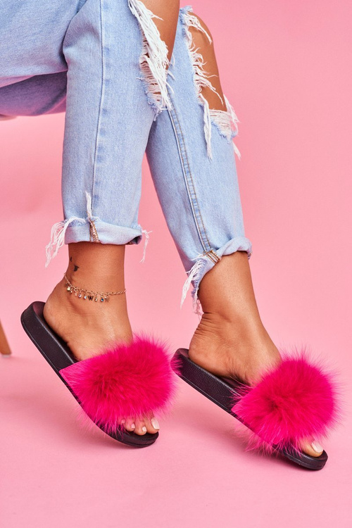 Ženské flip -flops s prírodnou kožušinou, Naturis