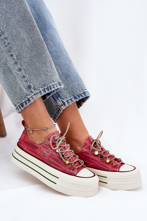 Dámske Tenisky Na Platforme Červené GOE RR2N4104