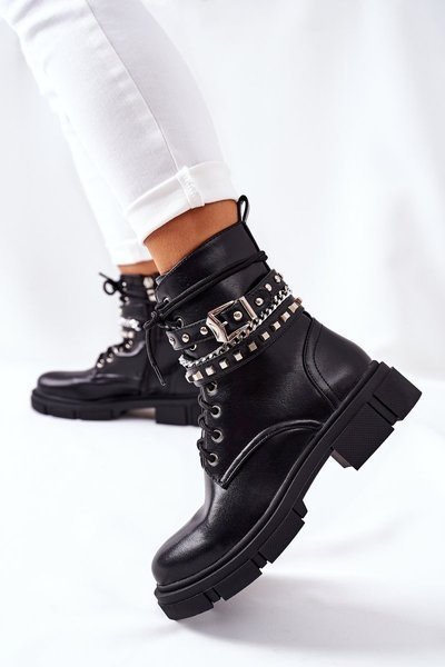 Černé pracovní boty s přezkou Grosstick