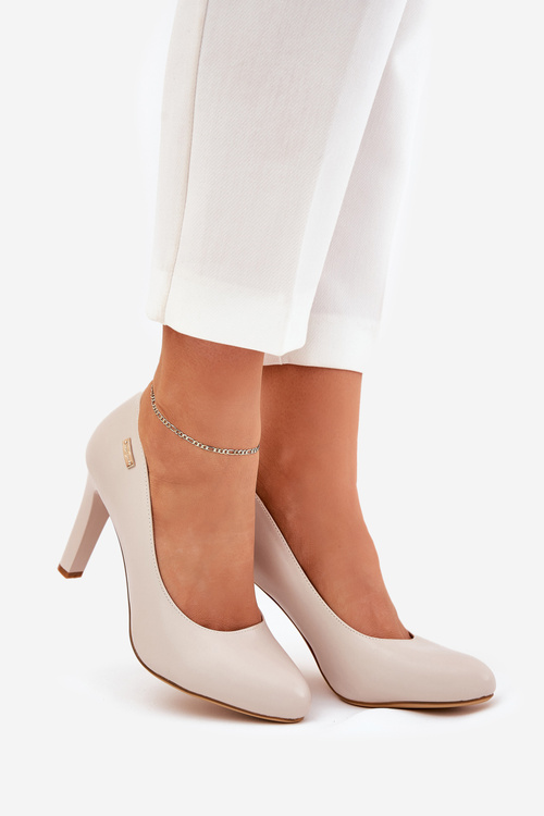 Dámské lodičky na podpatku světle béžové Sergio Leone Campbell