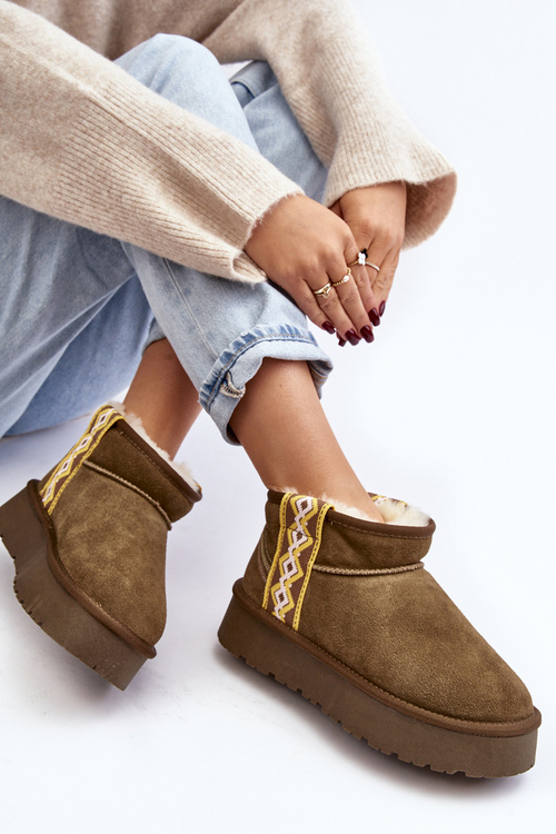 Kožené Semišové Snehule Dámske Zelené Vebissat