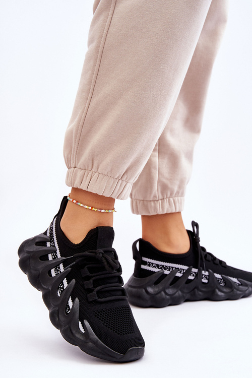 Dámské módní ponožkové tenisky Černé Daxo