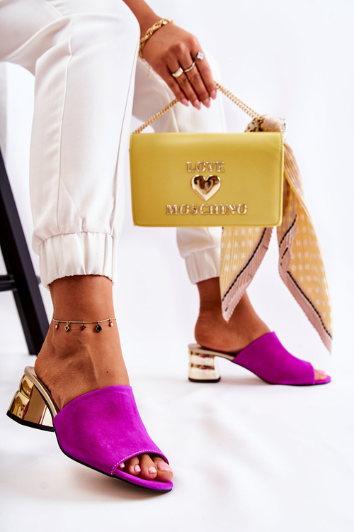 Ženské semišové vysoké podpätky Perry Fuchsia