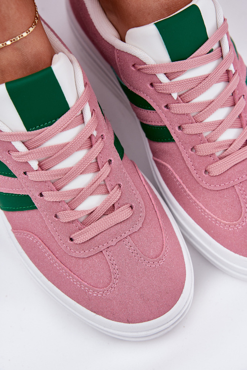 Stylové Dámské Tenisky Na Platformě Růžové Silavia