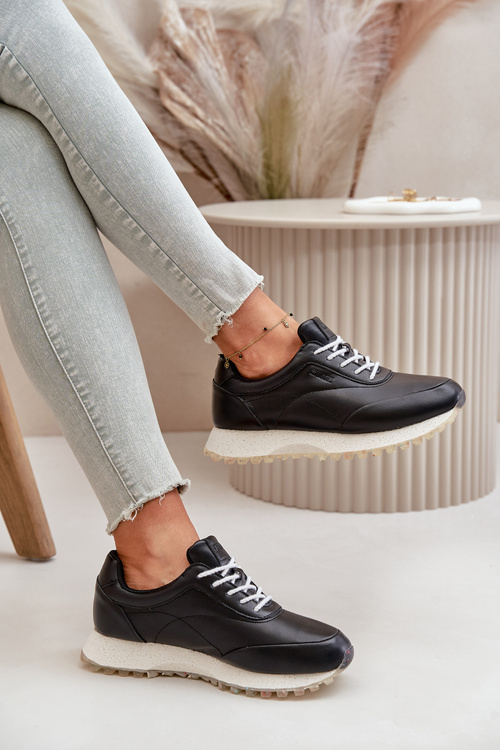 Dámske Sneakers Športová Obuv Z Eko Kože Big Star OO274024 Hi-Poly System Čierne