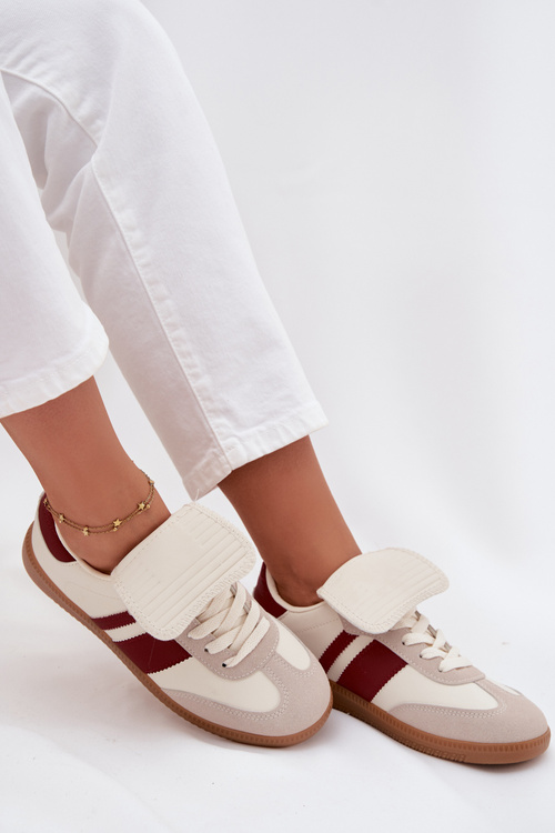 Nízke Dámske Tenisky S Ohýbaným Jazykom Bordová Ardira