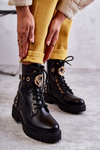 Dámske kožené topánky s gombíkami čierna leticia