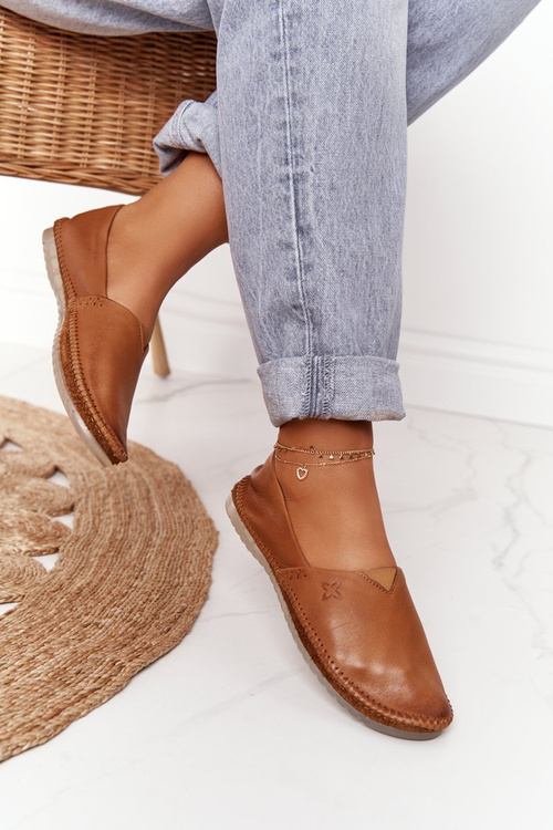 Dámske kožené balerinas matiejka hrubé 01930-52