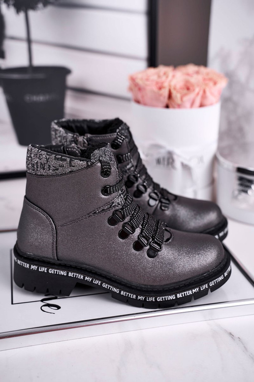 Detské topánky pre mládež so sivý