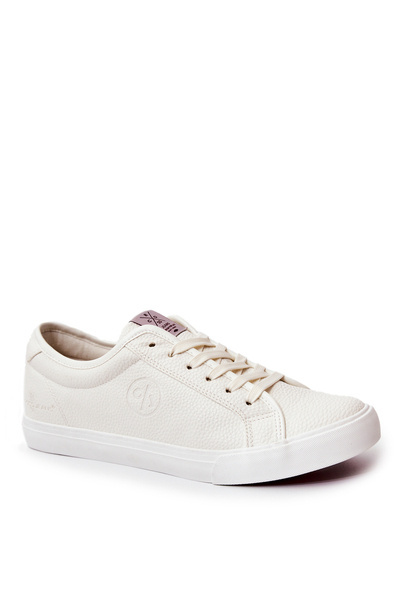 Pánske kožené tenisky krížové džínsy jj1r4023c biele